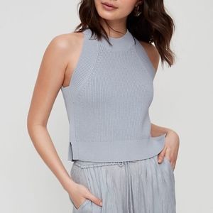 Aritzia Crevier Knit Top in Gray